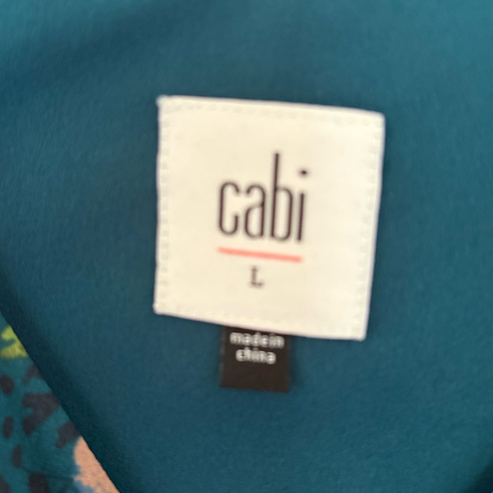 CAbi Still life #3449 Blue Floral Camisole Tank Top Size L - Picture 5 of 10